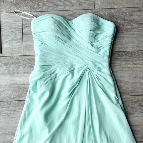 Bill Levkoff Chiffon Strapless Sweetheart NecklinePleated Bodice Maxi Dress - Picture 3 of 14